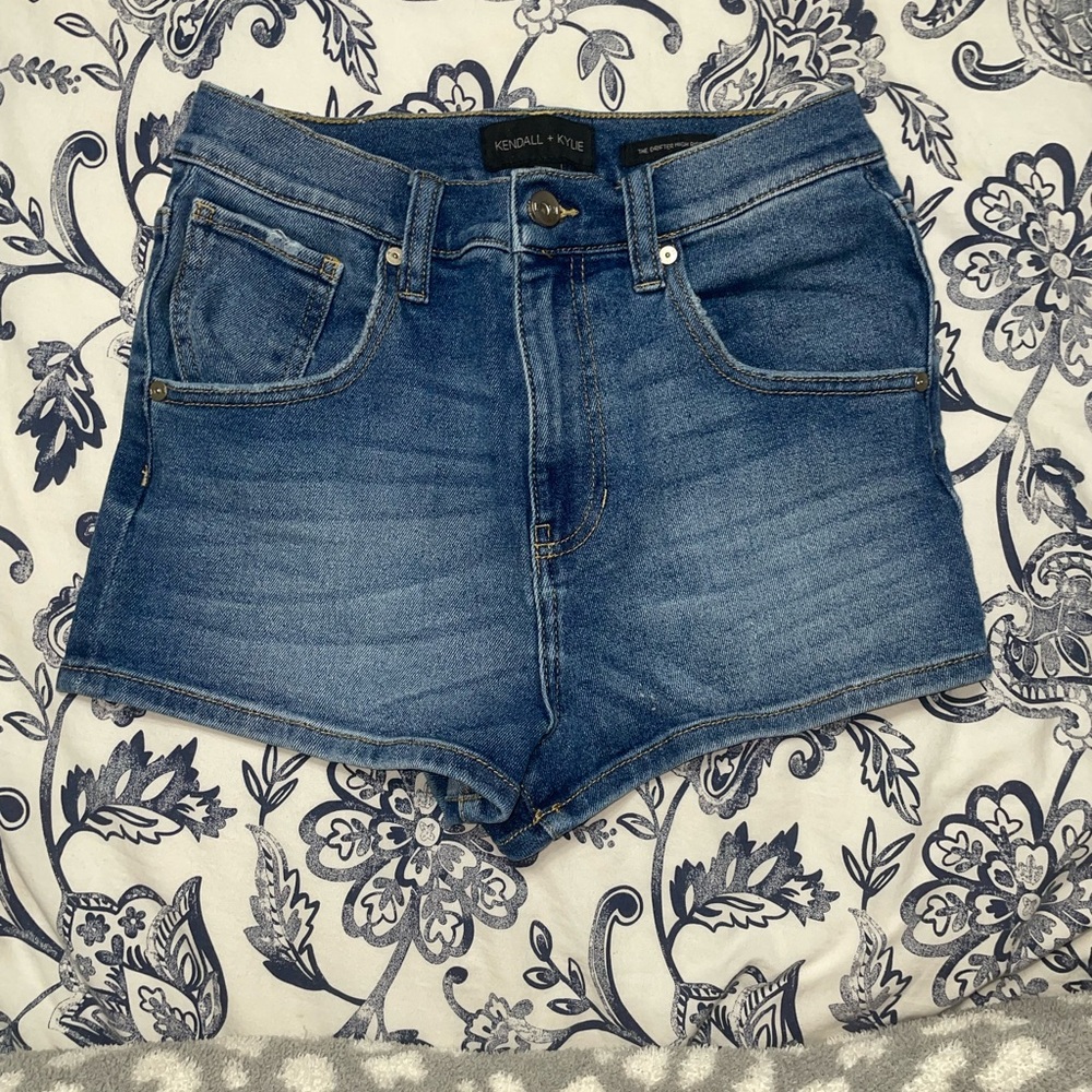 Kendall & Kylie Dark Blue Jean Shorts